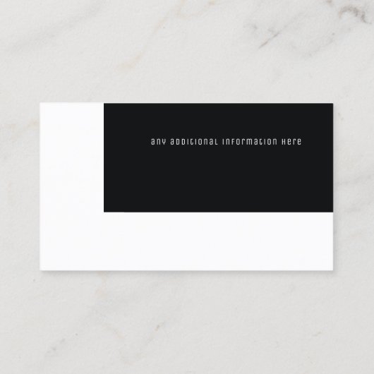zwarte en witte elegant moderne minimale visitekaartje (Achterkant)