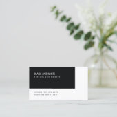 zwarte en witte elegant moderne minimale visitekaartje (Staand voorkant)