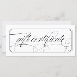 Zwarte en Witte Elegant Script Cadeaubonnen