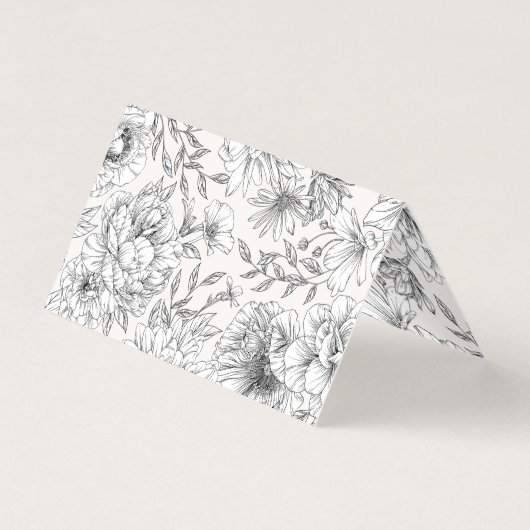 zwarte en witte elegant - twittertafel kaart (Achterkant)