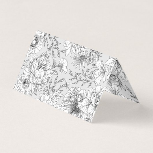 zwarte en witte elegant - twittertafel kaart (Achterkant)