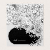 zwarte en witte elegant - twittertafel kaart (Buitenkant ongevouwen)