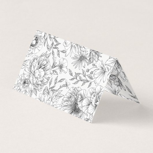 zwarte en witte elegant - twittertafel kaart (Achterkant)