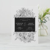 zwarte en witte elegant - wedstrijd kaart (Staand voorkant)