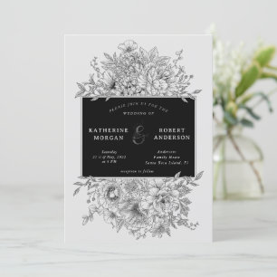 zwarte en witte elegant - wedstrijd kaart