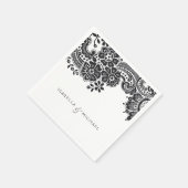 Zwarte en witte elegante bruiloft servetten (Hoek)