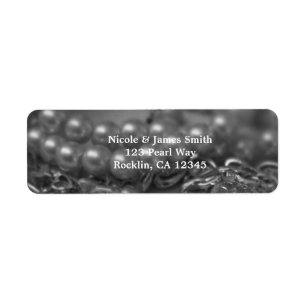 Zwarte en Witte Elegante Parels Chic Bruiloft Etiket