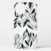 Zwarte en witte elegante waterverf natuurlijke bla Case-Mate iPhone case (Achterkant)