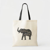 ZWARTE EN WITTE ELEPHANT TOTE BAG (Voorkant)