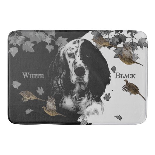 Zwarte en witte Engelse zetter Badmat (Voorkant)