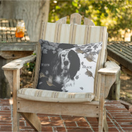 Zwarte en witte Engelse zetter Buitenkussen