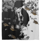 Zwarte en witte Engelse zetter Douchegordijn (Voorkant)