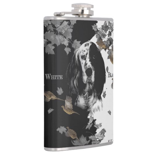 Zwarte en witte Engelse zetter Heupfles (Rechts)