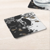 Zwarte en witte Engelse zetter Kartonnen Onderzetters (Schuin)