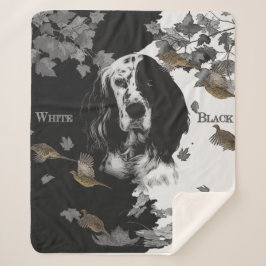 Zwarte en witte Engelse zetter Sherpa Deken