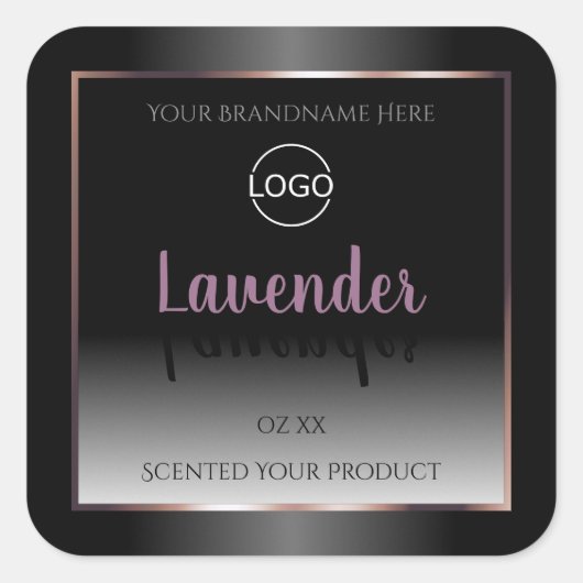 Zwarte en witte etiketten van Paarse Lijsten Logo (Voorkant)