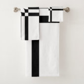 Zwarte en witte fantasie bad handdoek (Insitu)