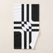 Zwarte en witte fantasie bad handdoek (Handdoek)