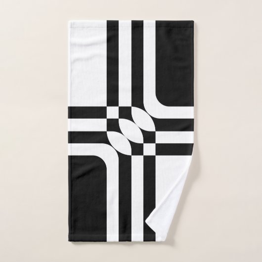 Zwarte en witte fantasie bad handdoek (Handdoek)