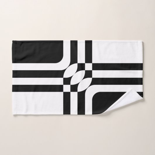 Zwarte en witte fantasie bad handdoek (Handdoek)