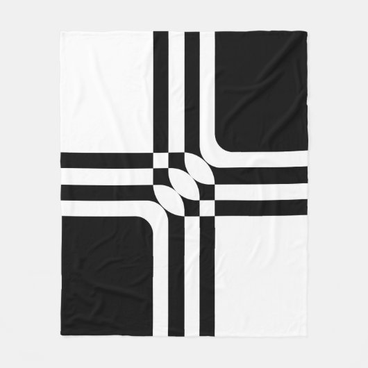 Zwarte en witte fantasie fleece deken (Voorkant)