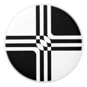 Zwarte en witte fantasie keramische knop (Voorkant)