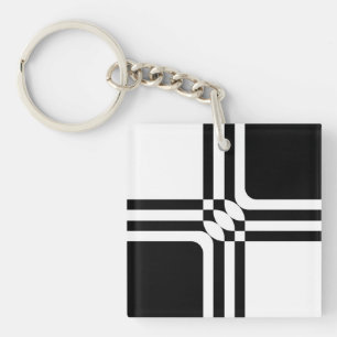 Zwarte en witte fantasie sleutelhanger