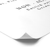 Zwarte en Witte Feest Drankmenu met Chic Uiterlijk Poster (Hoek)