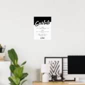 Zwarte en Witte Feest Drankmenu met Chic Uiterlijk Poster (Thuiskantoor)