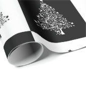 Zwarte en witte feestkerst cadeaupapier (Rol Hoek)