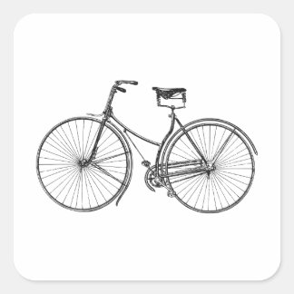 Zwarte en witte fiets illustratie sticker