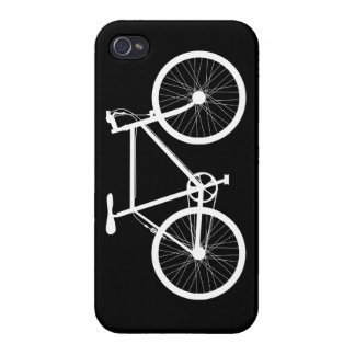 Zwarte en witte fiets iPhone 4/4S hoesje