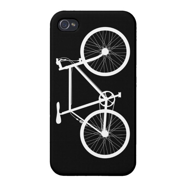 Zwarte en witte fiets iPhone hoesje (Achterkant)