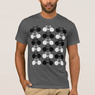 Zwarte en witte fietsen, cool t-shirt