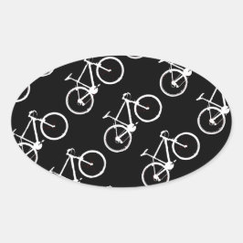 zwarte en witte fietsen hart sticker