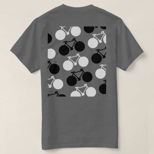 zwarte en witte fietsen, modern en stijlvol t-shirt (Design achterkant)