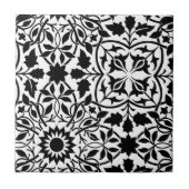 Zwarte en witte filigree tegeltje (Voorkant)