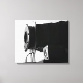 Zwarte en witte  filmcamera Bellows 16x20 Canvas Afdruk