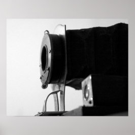 Zwarte en witte  filmcamera Bellows 16x20 Poster