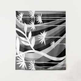 Zwarte en witte flacon-illustratie wandkleed