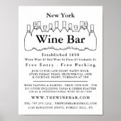 Zwarte en witte flessen, wijnstang/wijnmoer Advert Poster (Voorkant)