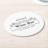 Zwarte en witte flessen, wijnstang/wijnmoer ronde kartonnen onderzetter (Gebogen)