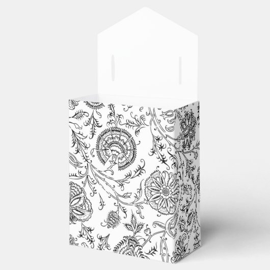 Zwarte en witte flessendoos bedankdoosjes (Geopend)