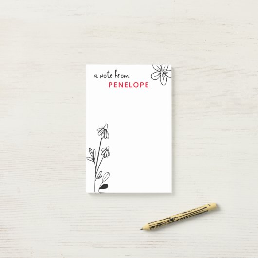 Zwarte en witte flessennaam post-it® notes (Op bureau)