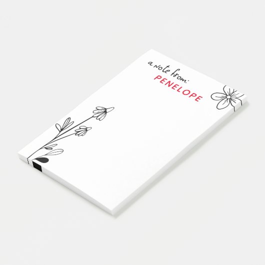 Zwarte en witte flessennaam post-it® notes (Schuin)