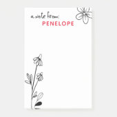 Zwarte en witte flessennaam post-it® notes (Voorkant)