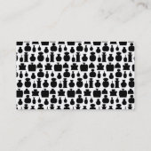 Zwarte en witte flessenpatronen. visitekaartje (Achterkant)