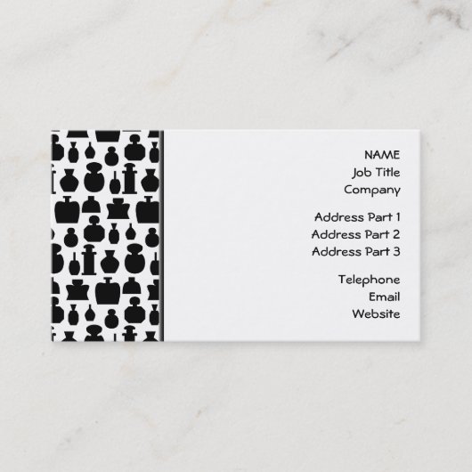 Zwarte en witte flessenpatronen. visitekaartje (Voorkant)