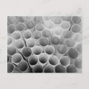 Zwarte en witte flexibele rietjes briefkaart