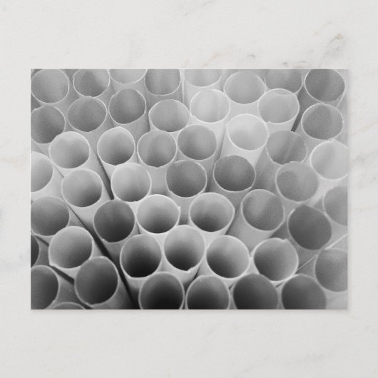 Zwarte en witte flexibele rietjes briefkaart (Voorkant)